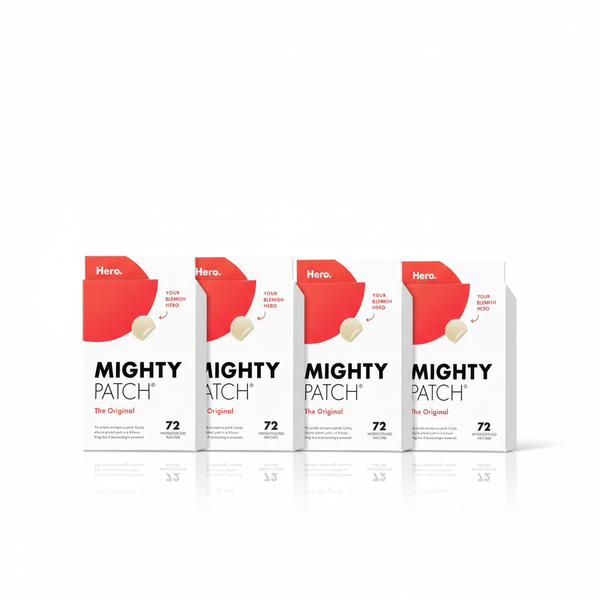 [4-PACK]    Mighty Patch™ Original patch from Hero Cosmetics – The #1 Hydrocolloid Acne Pimple Patch for Shrinking Zits and Whiteheads in 1 use; Nighttime Spot Stickers for Face and Skin (72 Count)
