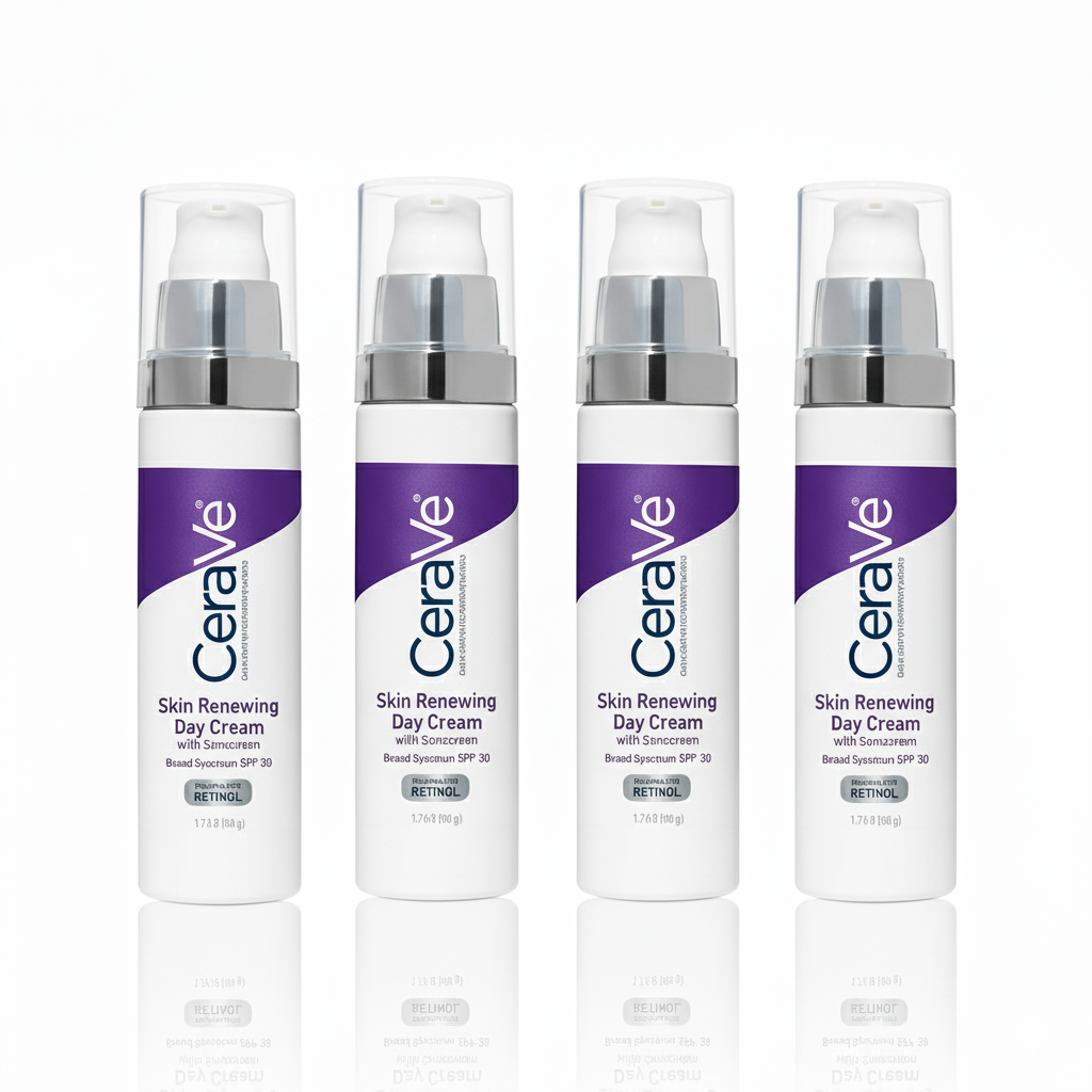 [4-PACK]  CeraVe Anti-Aging Face Cream SPF 30, Anti-Wrinkle Retinol Cream with Hyaluronic Acid and Ceramides, 1.76 oz