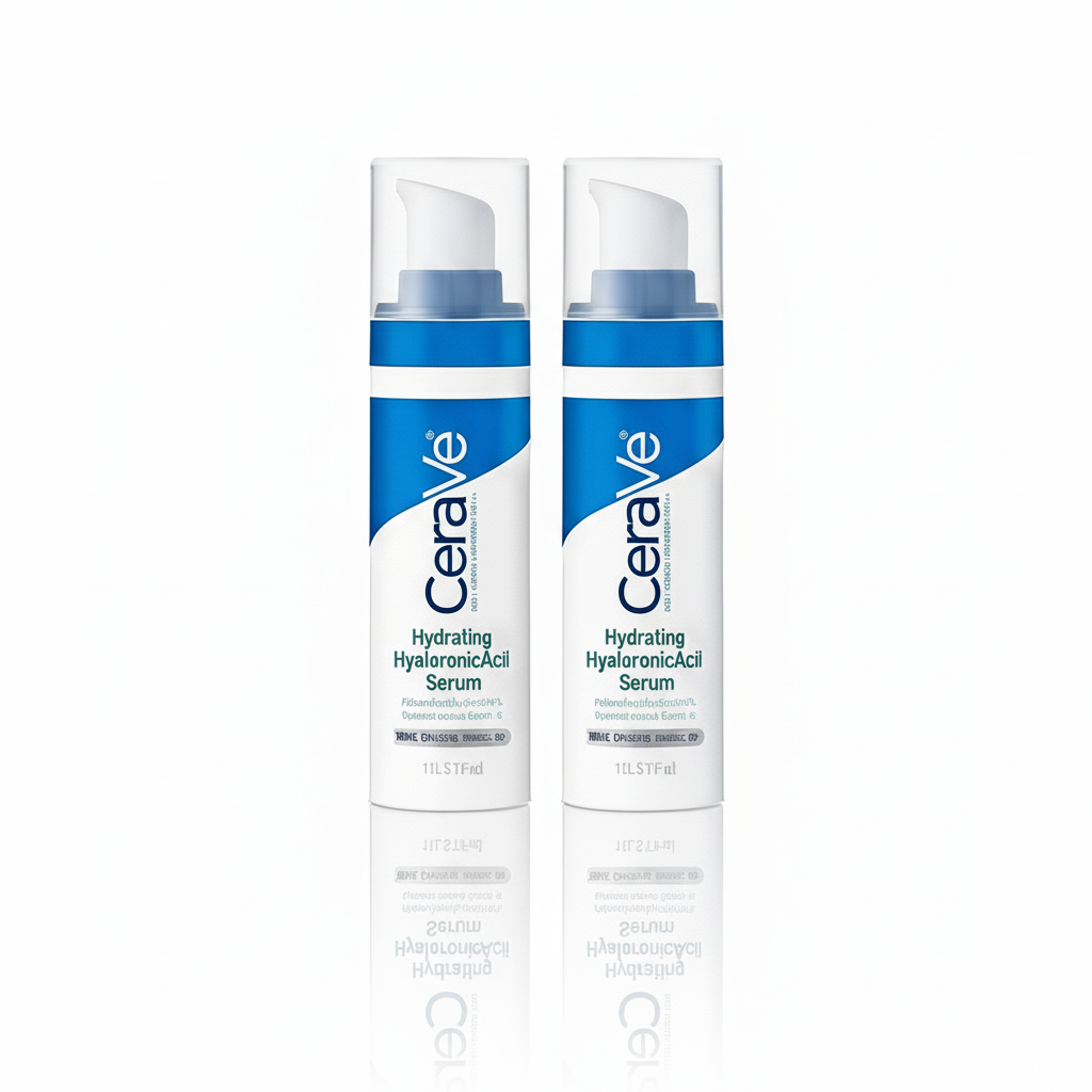 [2-PACK]   Cerave Hyaluronic Acid Serum for Face with Vitamin B5 and Ceramides, Hydrating Face Serum for Dry Skin, Fragrance Free, 1 Ounce