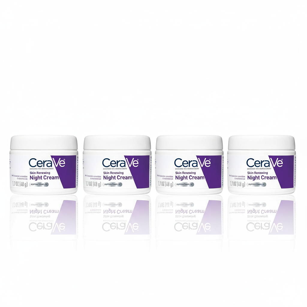 [4-PACK]   CeraVe Skin Renewing Night Cream, Niacinamide, Peptide Complex, and Hyaluronic Acid Moisturizer for Face, 1.7 Ounce, Packaging may Vary