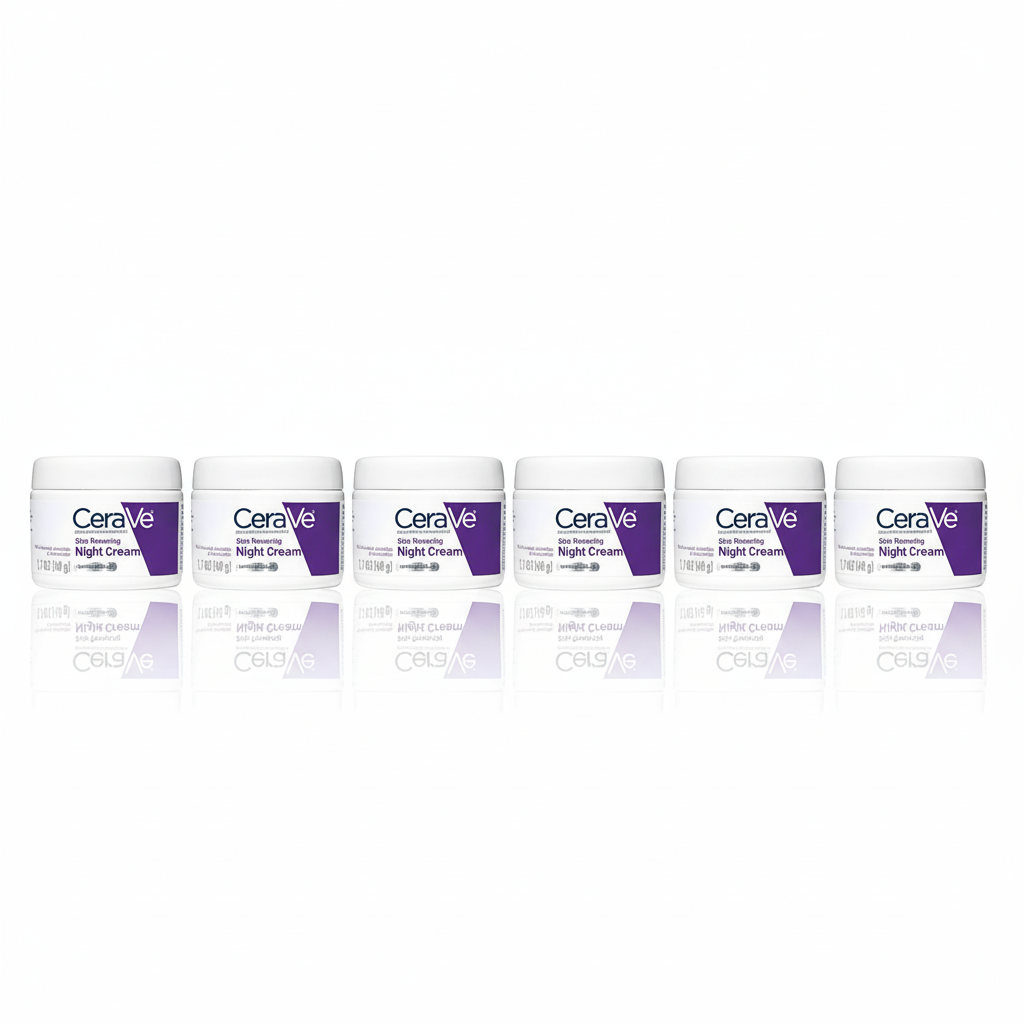 [6-PACK]   CeraVe Skin Renewing Night Cream, Niacinamide, Peptide Complex, and Hyaluronic Acid Moisturizer for Face, 1.7 Ounce, Packaging may Vary