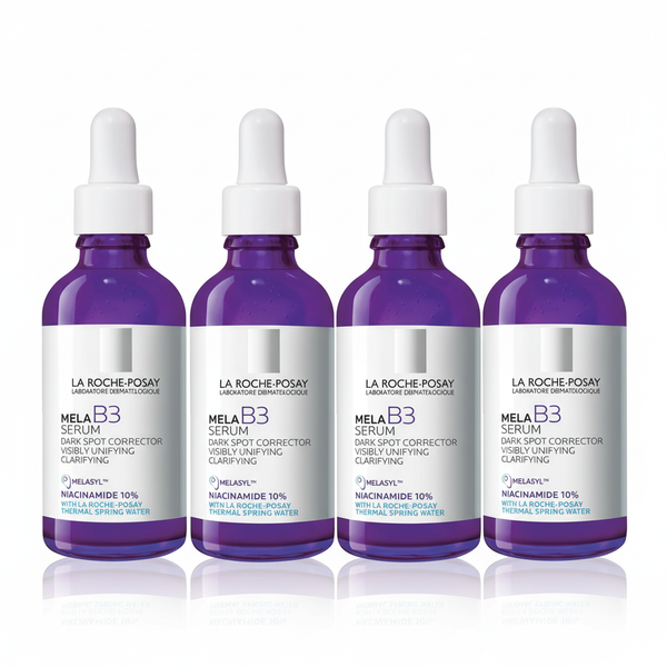 [4-PACK]   La Roche-Posay Mela B3 Serum, Dark Spot Corrector With Anti-Aging Melasyl + 10% Niacinamide, Discoloration Correcting Serum for Sun Spots, Age Spots & Post-Acne Marks