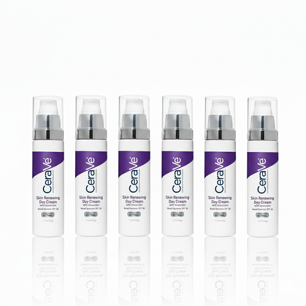 [6-PACK]  CeraVe Anti-Aging Face Cream SPF 30, Anti-Wrinkle Retinol Cream with Hyaluronic Acid and Ceramides, 1.76 oz