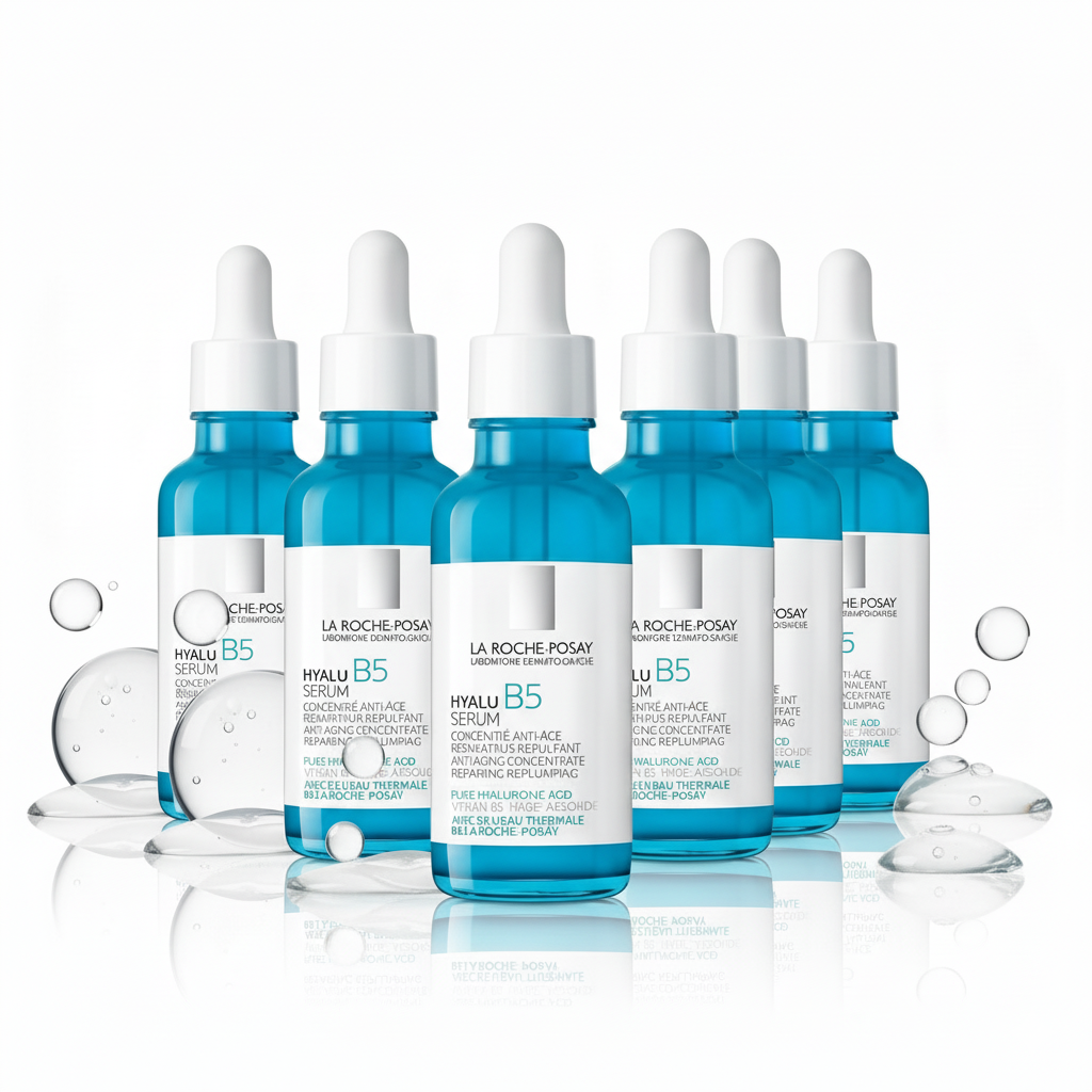 [6-PACK]  La Roche-Posay Hyalu B5 Pure Hyaluronic Acid Serum for Face, Vitamin B5 + Hyaluronic Acid + Madecassoside, Hydrating Serum Visibly Plumps Skin, Sensitive Skin Safe, Anti Aging, Oil-Free