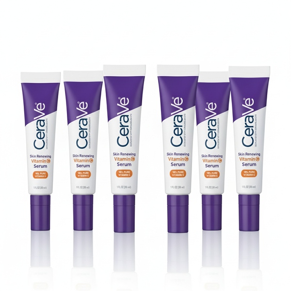 [6-PACK]   CeraVe Vitamin C Serum with Hyaluronic Acid, Skin Brightening Serum for Face with 10% Pure Vitamin C, Fragrance Free, 1 Fl. Oz