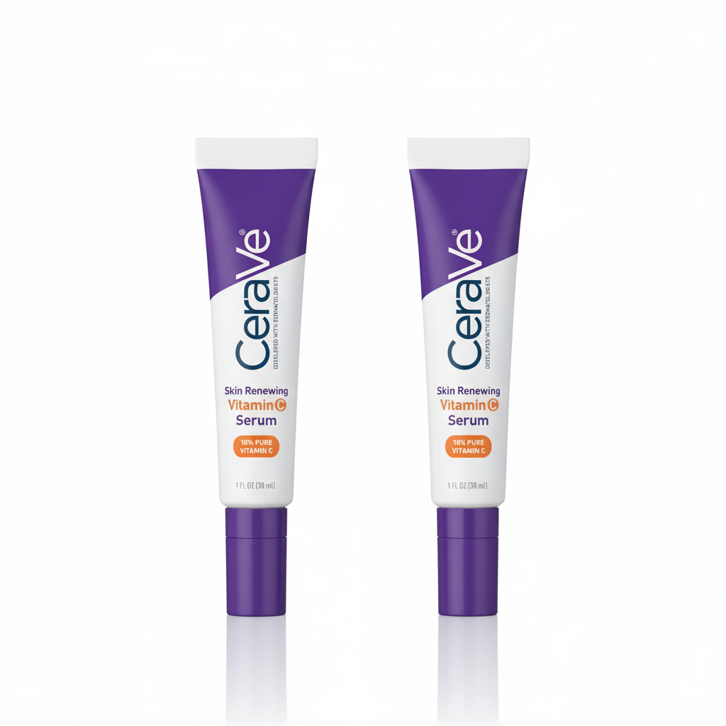 [2-PACK]   CeraVe Vitamin C Serum with Hyaluronic Acid, Skin Brightening Serum for Face with 10% Pure Vitamin C, Fragrance Free, 1 Fl. Oz