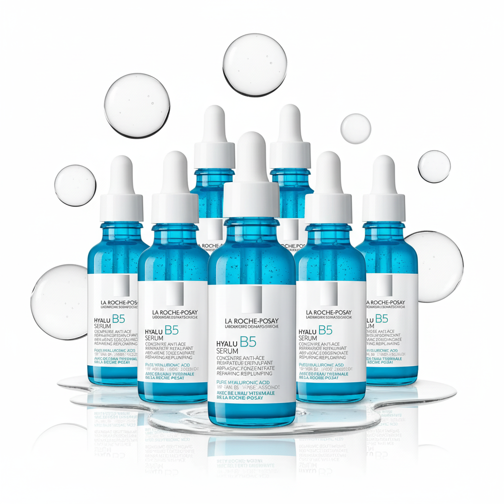 [6-PACK]  La Roche-Posay Hyalu B5 Pure Hyaluronic Acid Serum for Face, Vitamin B5 + Hyaluronic Acid + Madecassoside, Hydrating Serum Visibly Plumps Skin, Sensitive Skin Safe, Anti Aging, Oil-Free